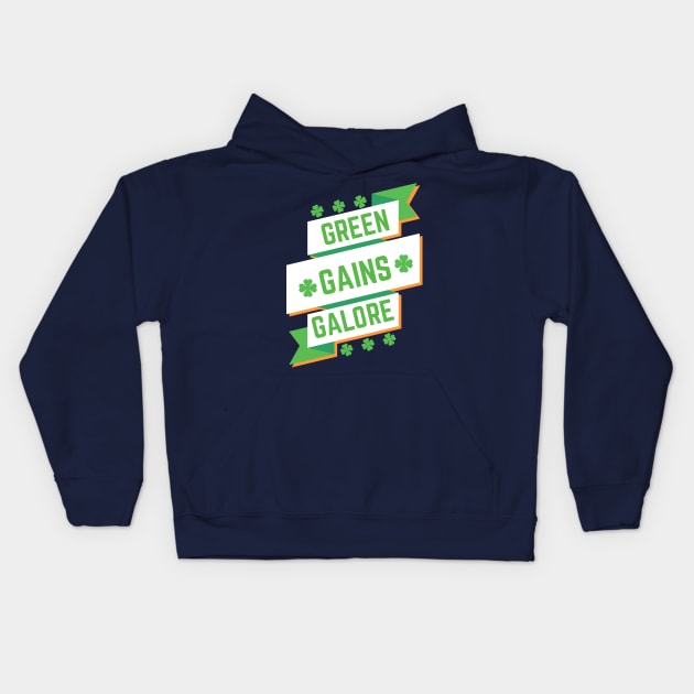 Green Gains Galore Fitness T-Shirt Kids Hoodie by SmahadisDesign